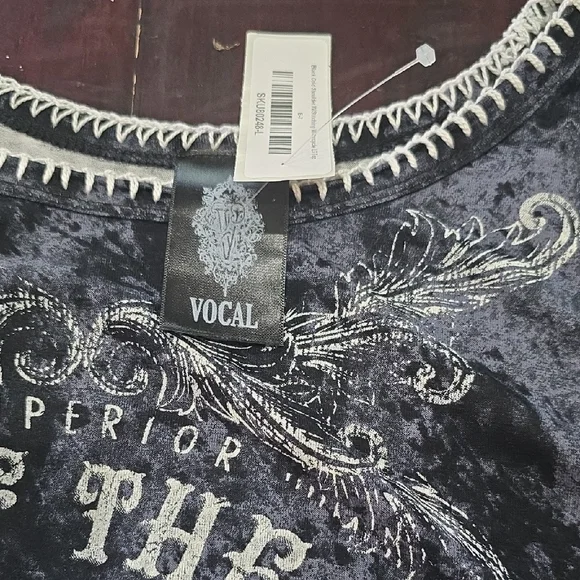 Vocal Black and Silver Graphic Top - Picture 2 of 3